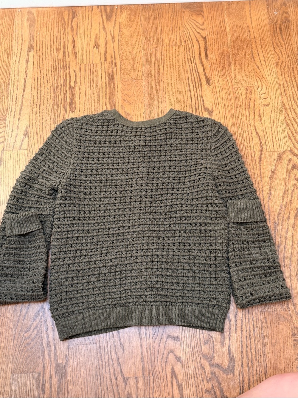 rag & bone Olive Cropped Waffle-Knit Button Cardigan XS - Picture 5 of 7